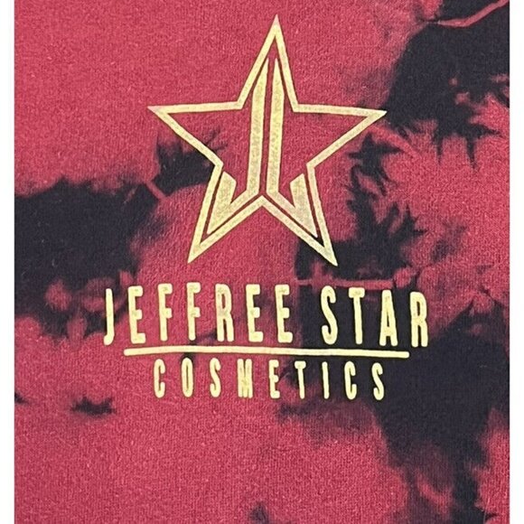 Jeffree Star Cosmetics Fashion Red Black Tie Dye  Pullover Hoodie Sz Small - Picture 5 of 6